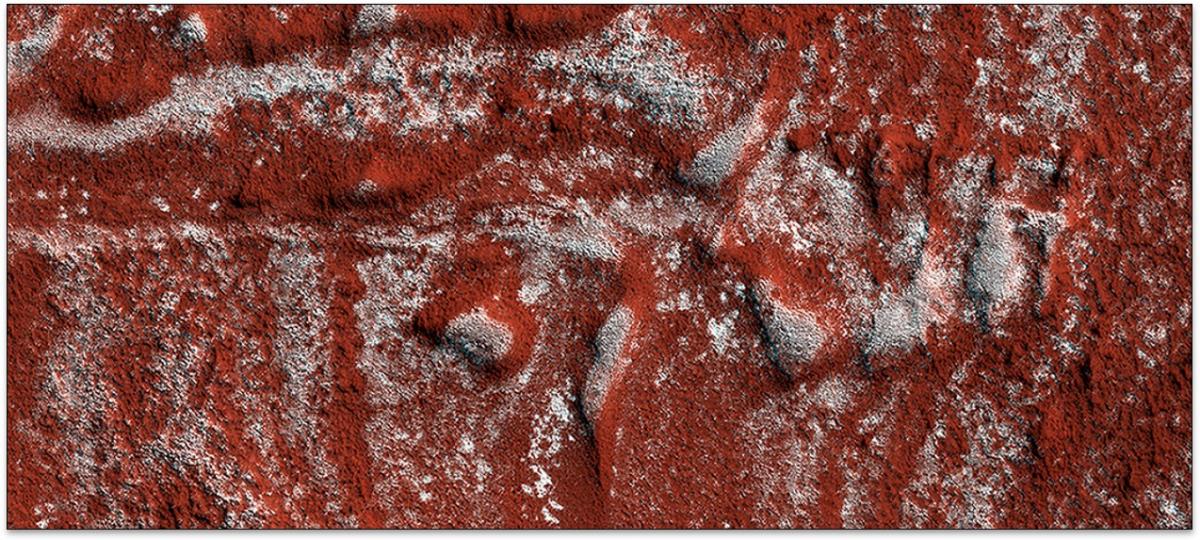 Bright red surface of Mars