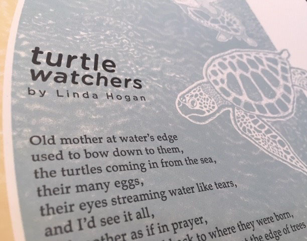 Detail of broadside: Linda Hogan's Turtle Watchers