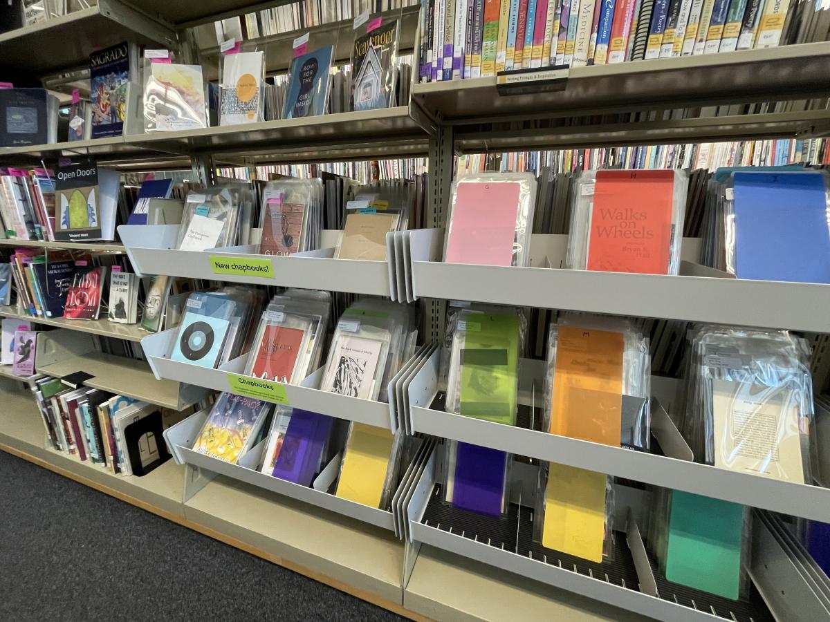 The chapbook collection at the Poetry Center.