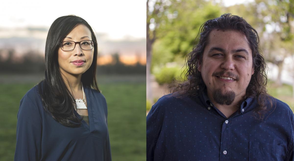portraits of Mai Der Vang and Anthony Cody