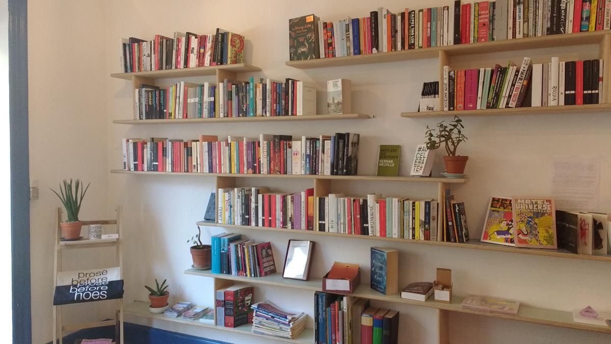 Left wall of Arkbooks bookstore in Copenhagen