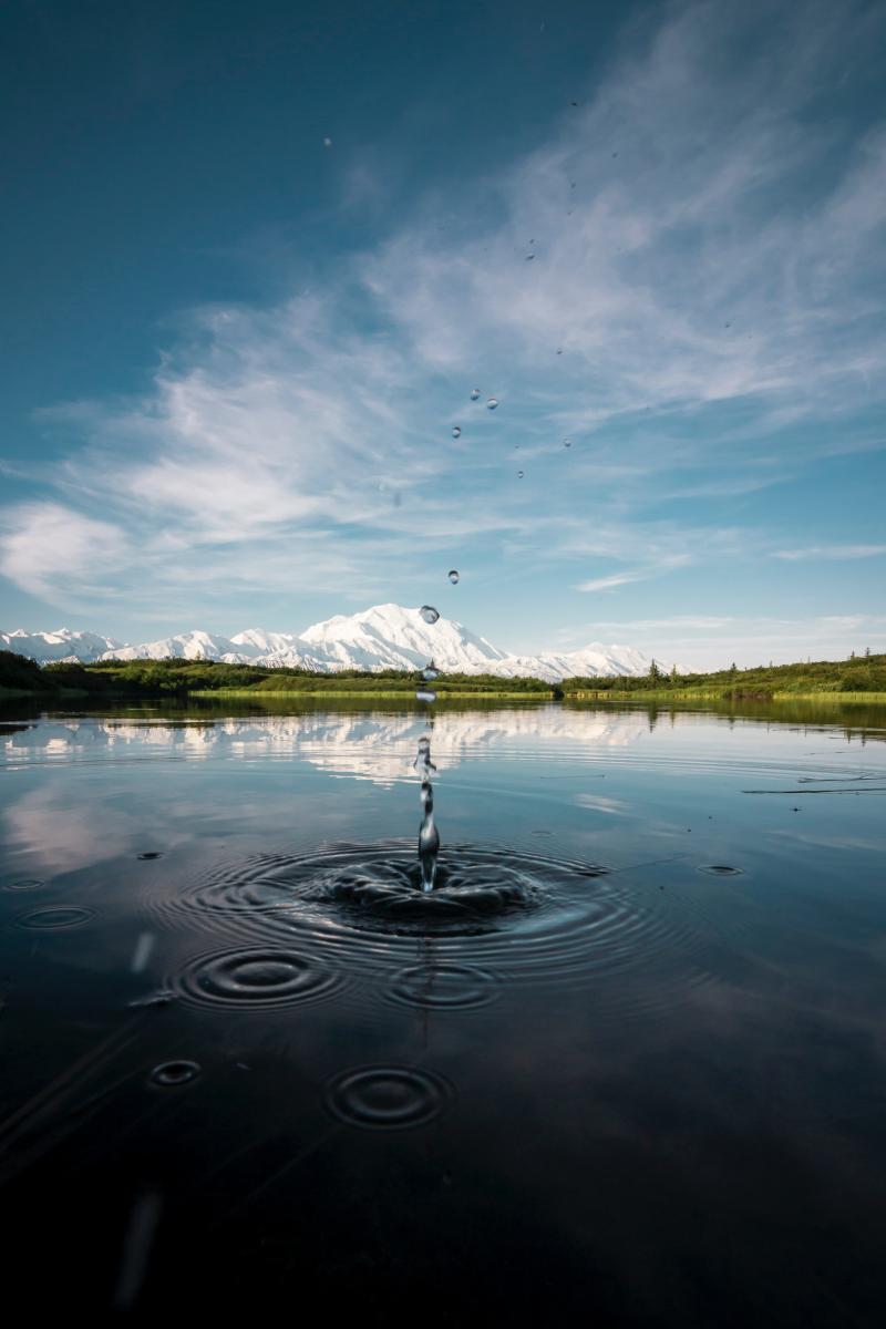 A drop of water on an alpine lake / photo by Steve Halama