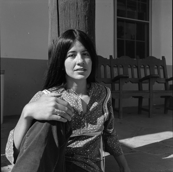 Joy Harjo, 1975. Photograph by LaVerne Harrell Clark. Courtesy of The University of Arizona Poetry Center. Copyright Arizona Board of Regents.