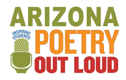 Icon reading "Arizona Poetry Out Loud" with a green microphone