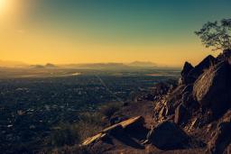 view of Phoenix, Arizona from a mountaintop