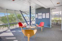 Photo of red chairs outside Poetry Center classroom