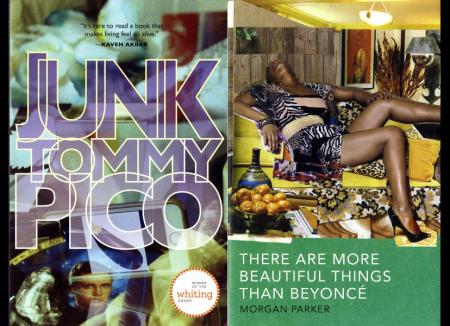 Book covers of Junk by Tommy Pico and There Are More Beautiful Things Than Beyonce by Morgan Parker